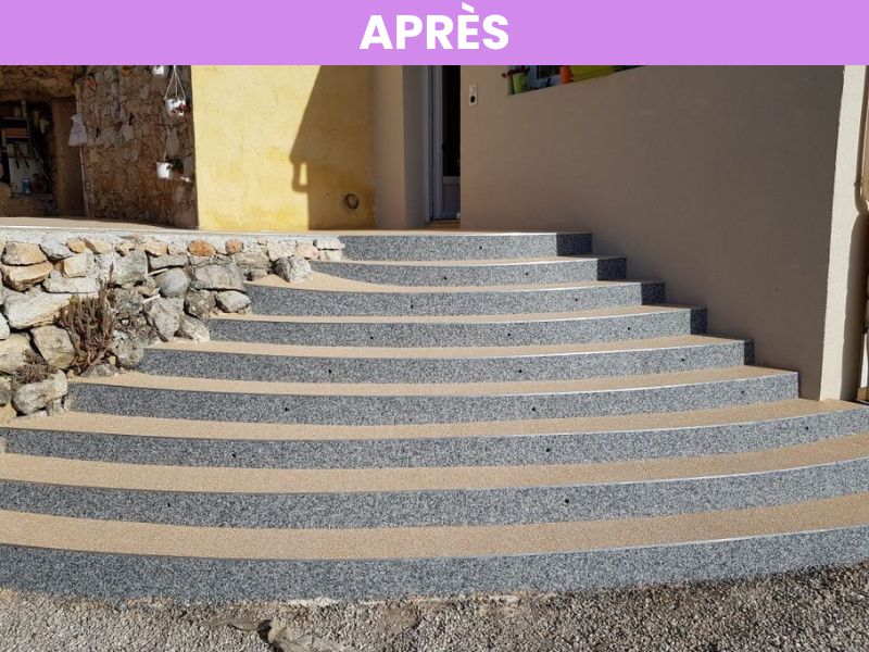 escalier résine rénovation après