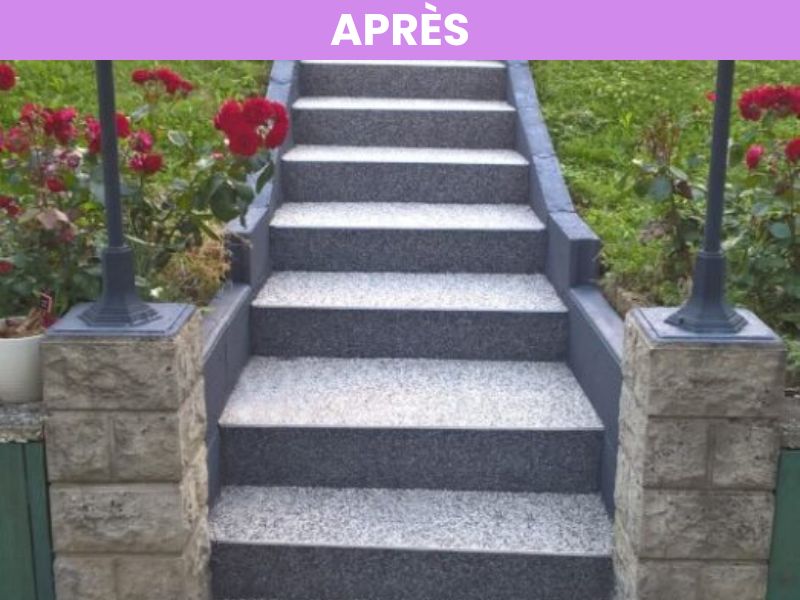 Résine extérieur escalier après